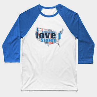 I love the US, patriotic American Baseball T-Shirt